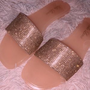 pink slip ons with rhinestones